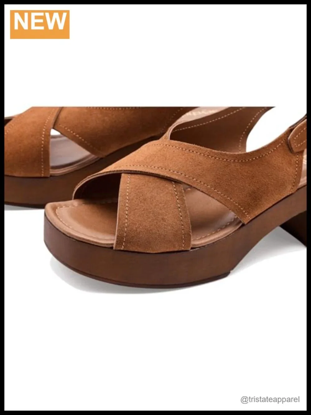 Suede Slingback Block Heel Open Toe Cushioned Sandals